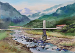 內灣吊橋雨後 neiwan pedestrian suspension ridge after the rain 